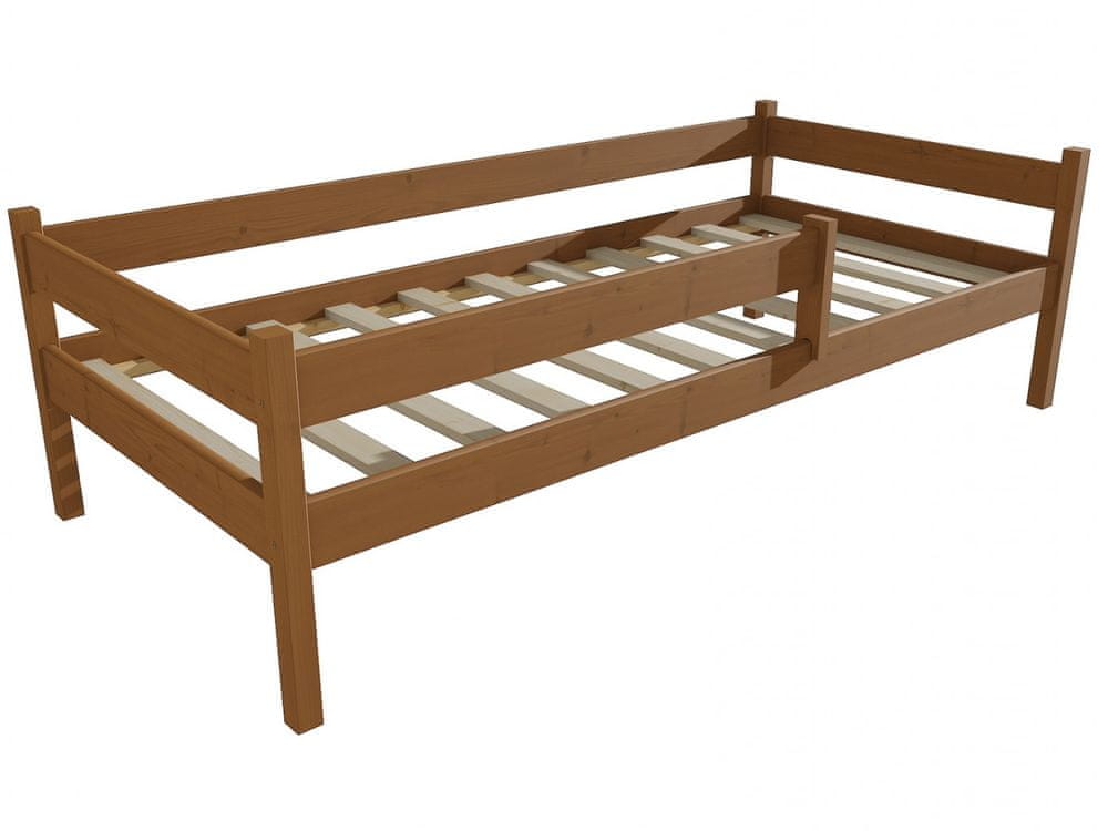 eoshop Detská posteľ DP 027 so zábranou (Rozmer: 80 x 190 cm, Farba dreva: morenie dub)